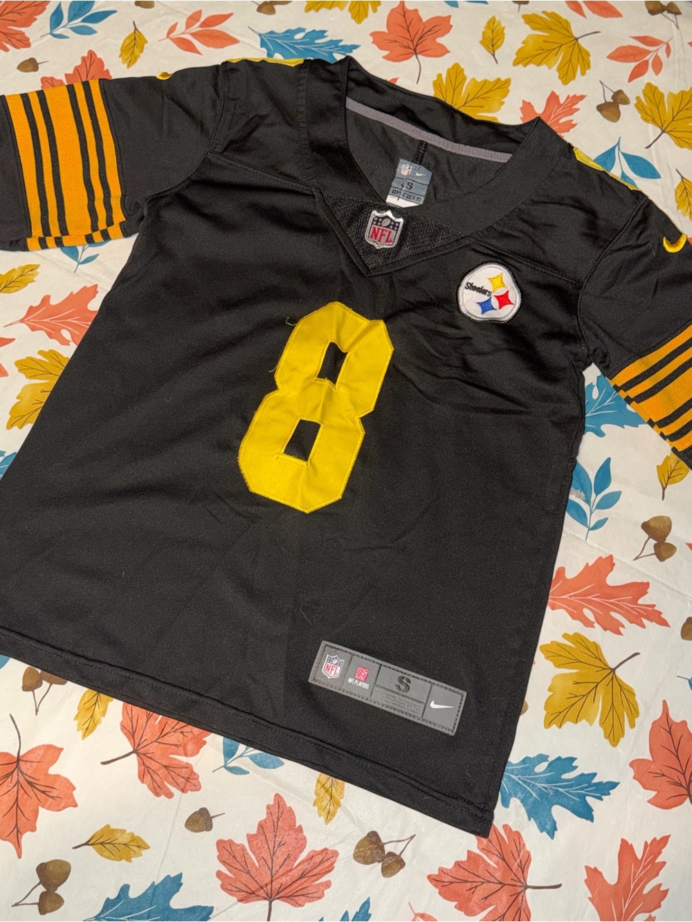 Nike Kids Black & Yellow Football Jersey #8 - Steelers Style